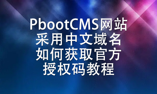 PbootCMS网站采用中文域名如何获取官方授权码教程