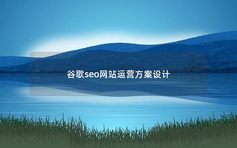 谷歌seo网站运营方案设计