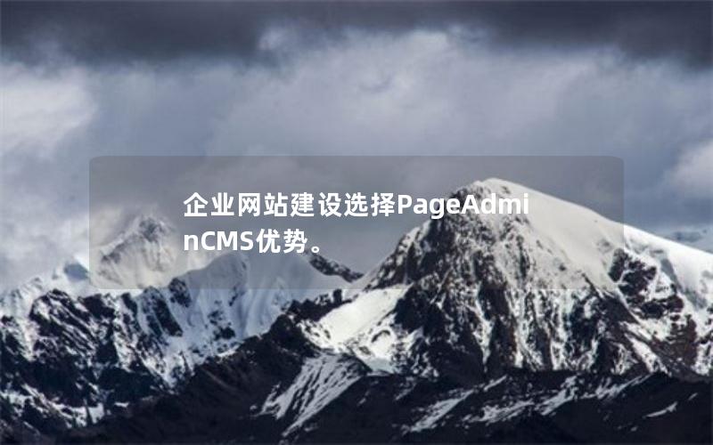 企业网站建设选择PageAdminCMS优势。